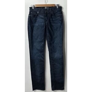 7 For All Mankind Roxanne Denim Skinny Jeans dark Wash Sz 28 34" Ins NO Pilling